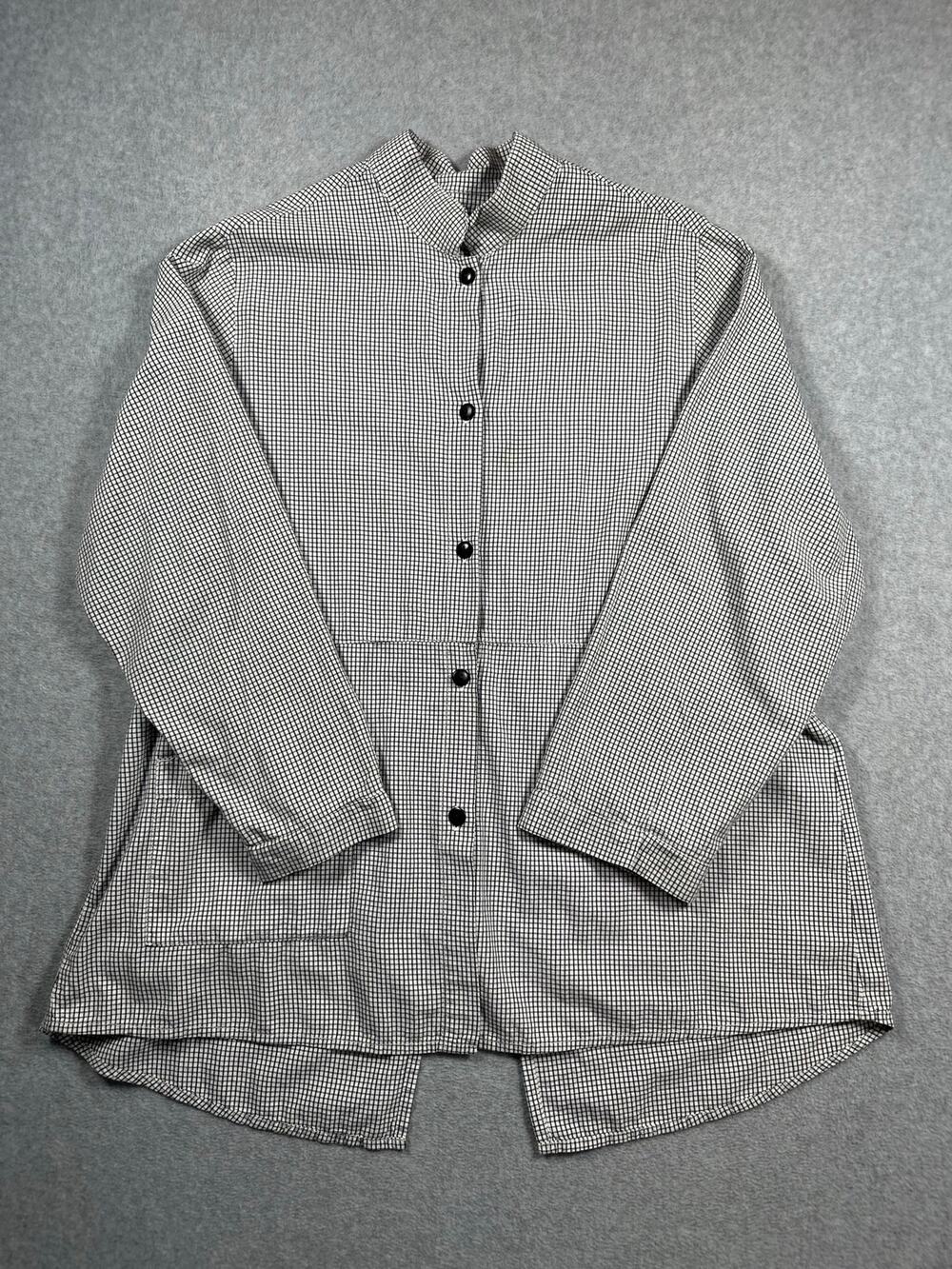 Iridium Houndstooth Dolman Button-Up Shirt Women's Large (Size 14) Black White